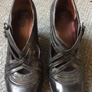 Black Sylvie leather heels/booties